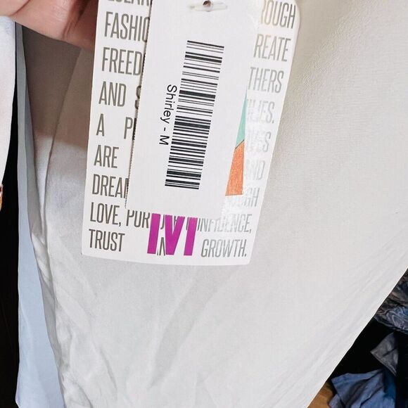 LuLaRoe Shirley Women's Kimono Sz M Solid White with Decorative Cuffs NWT 0115 - Picture 6 of 9